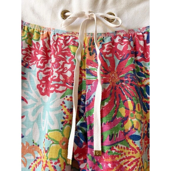 Lilly Pulitzer The Beach Pants Fishing For Compliments Medium Linen Wide Leg - Picture 5 of 9